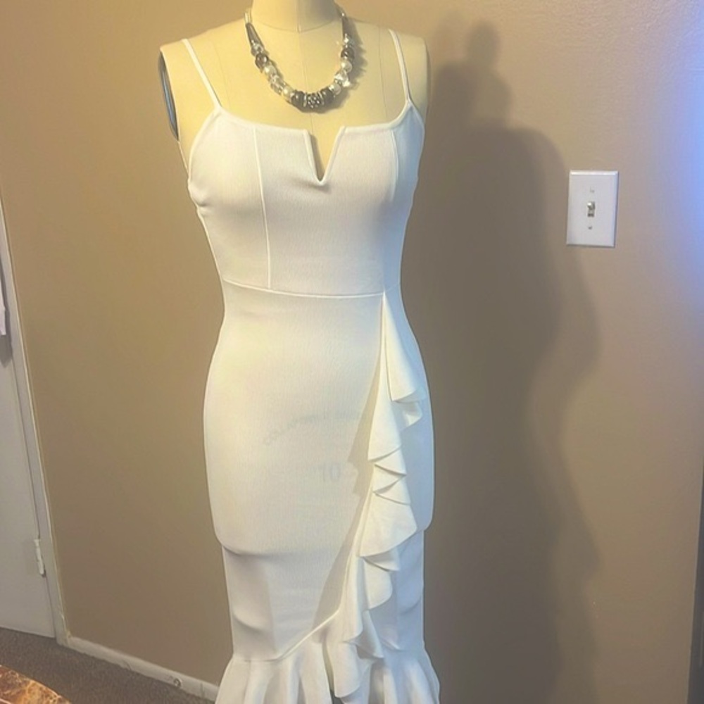 All white beautiful dress